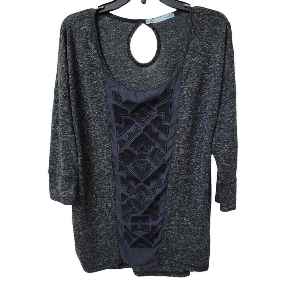 Maurices Blose womens medium 3/4 sleeve scoop neck gray Polyester blend